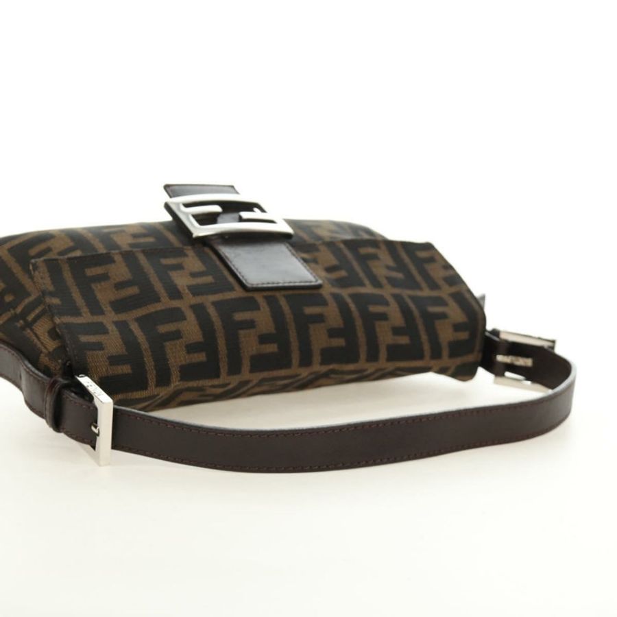 【日本直送】FENDI Zucca帆布Mamma Baguette單肩包 黑色棕色 正品 185313M-6