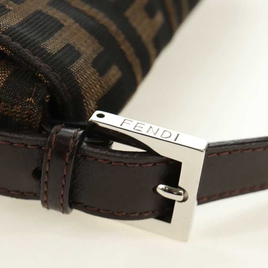 【日本直送】FENDI Zucca帆布Mamma Baguette單肩包 黑色棕色 正品 185313M-7