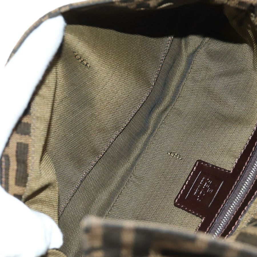 【日本直送】FENDI Zucca帆布Mamma Baguette單肩包 黑色棕色 正品 185313M-9
