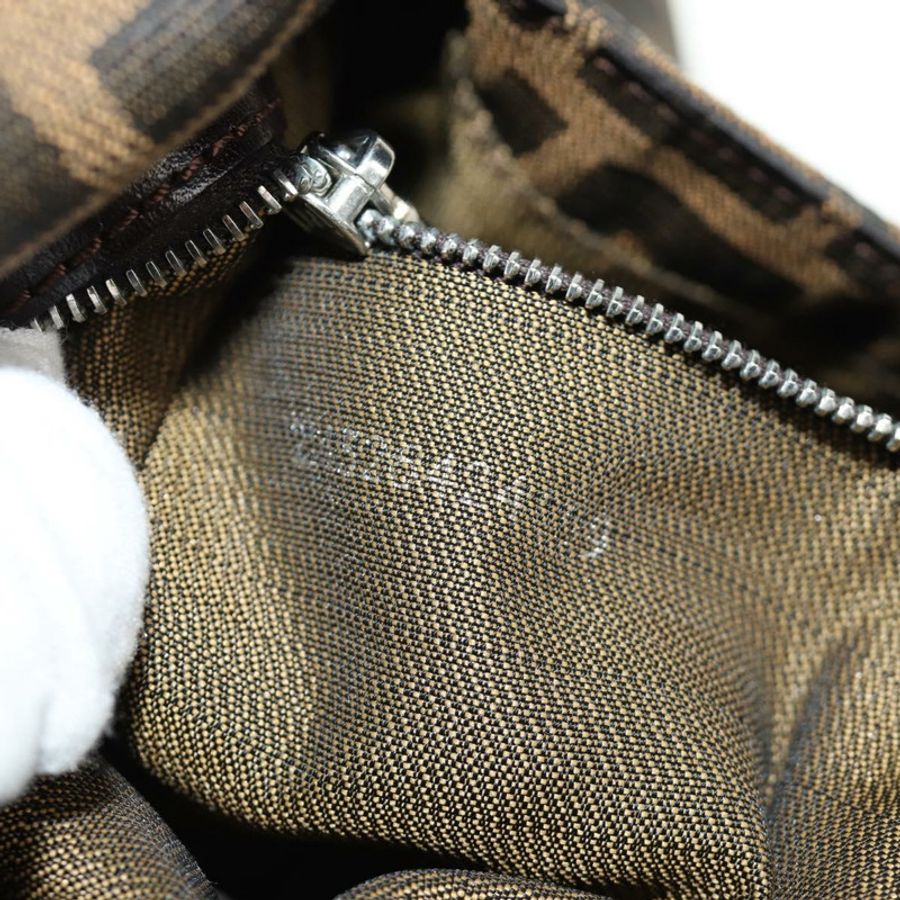 【日本直送】FENDI Zucca帆布Mamma Baguette單肩包 黑色棕色 正品 185313M-10
