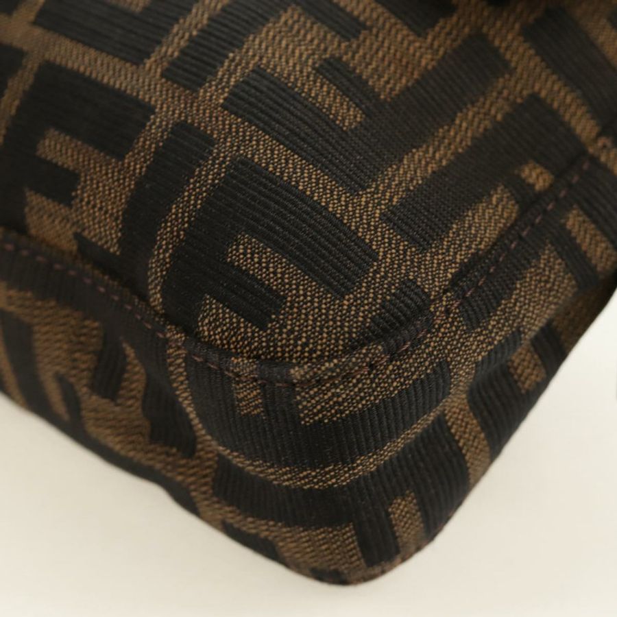 【日本直送】FENDI Zucca帆布Mamma Baguette單肩包 黑色棕色 正品 185313M-15