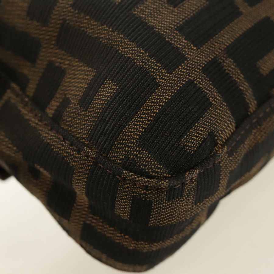 【日本直送】FENDI Zucca帆布Mamma Baguette單肩包 黑色棕色 正品 185313M-16