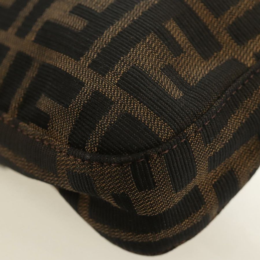 【日本直送】FENDI Zucca帆布Mamma Baguette單肩包 黑色棕色 正品 185313M-17