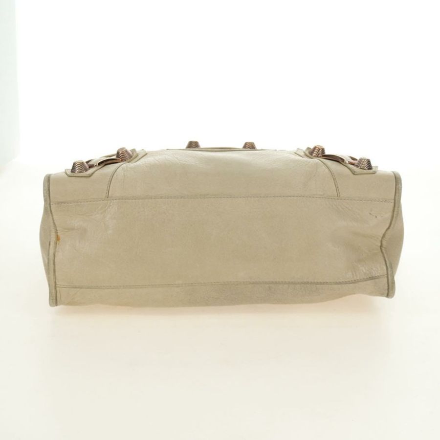 【日本直送】BALENCIAGA Giant City 手提包 皮革 2way 象牙金 Auth 185343M-4
