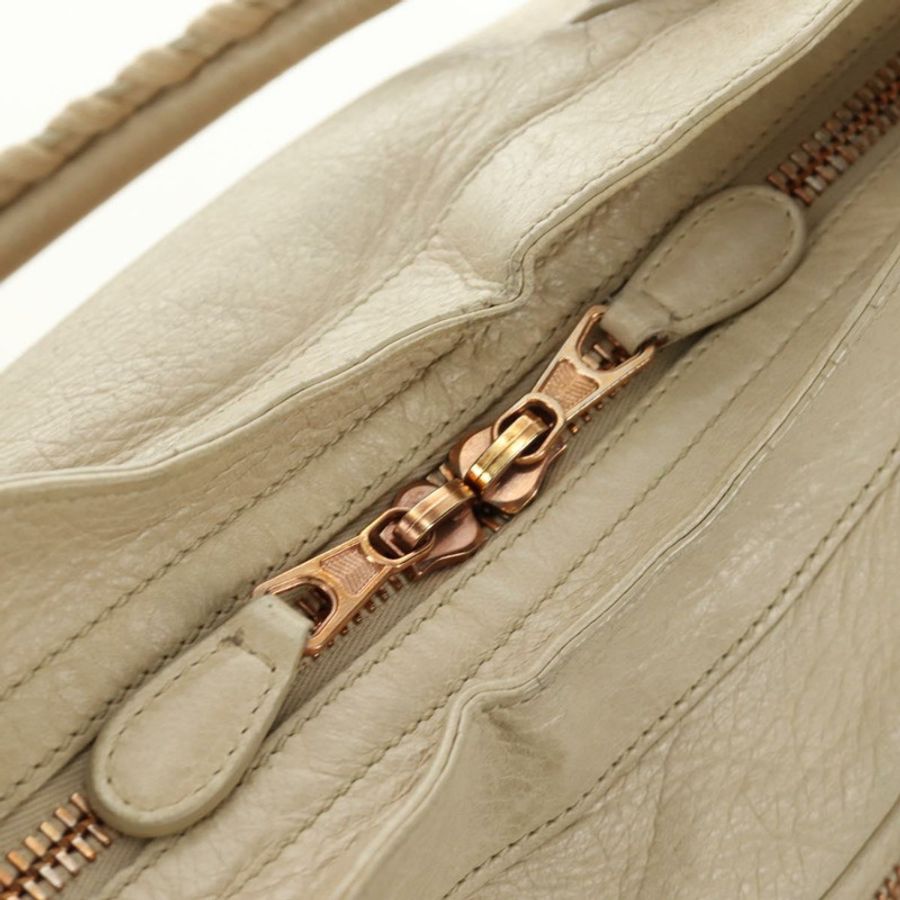 【日本直送】BALENCIAGA Giant City 手提包 皮革 2way 象牙金 Auth 185343M-23