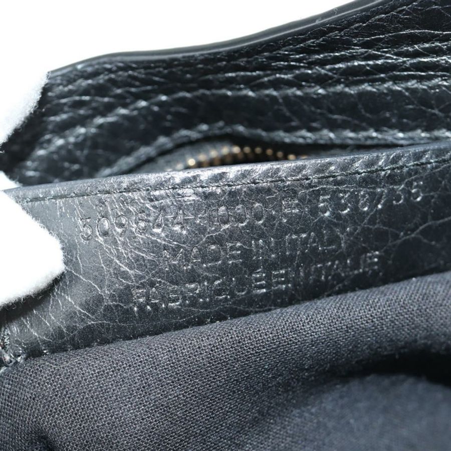 【日本直送】BALENCIAGA 迷你都會手袋 皮革 兩用 黑色 金色 309544 正品 185336SAM-9