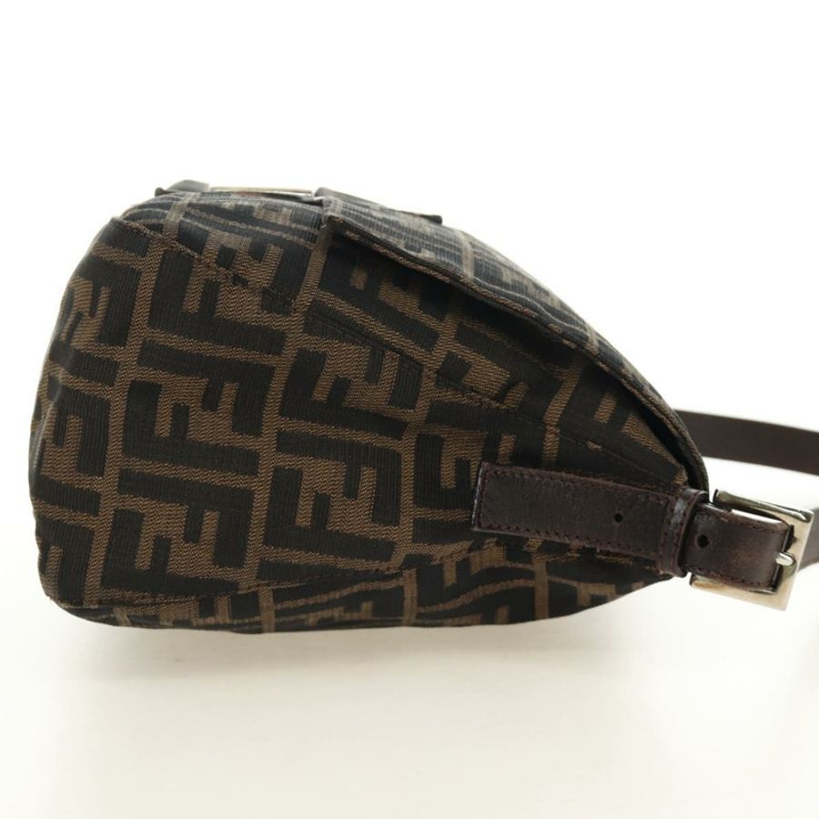 【日本直送】FENDI Zucca帆布Mamma Baguette單肩包 黑色棕色 正品 185309M-3