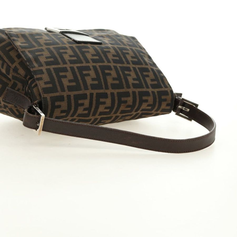 【日本直送】FENDI Zucca帆布Mamma Baguette單肩包 黑色棕色 正品 185309M-5