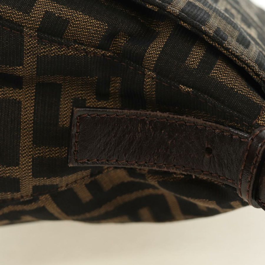 【日本直送】FENDI Zucca帆布Mamma Baguette單肩包 黑色棕色 正品 185309M-7