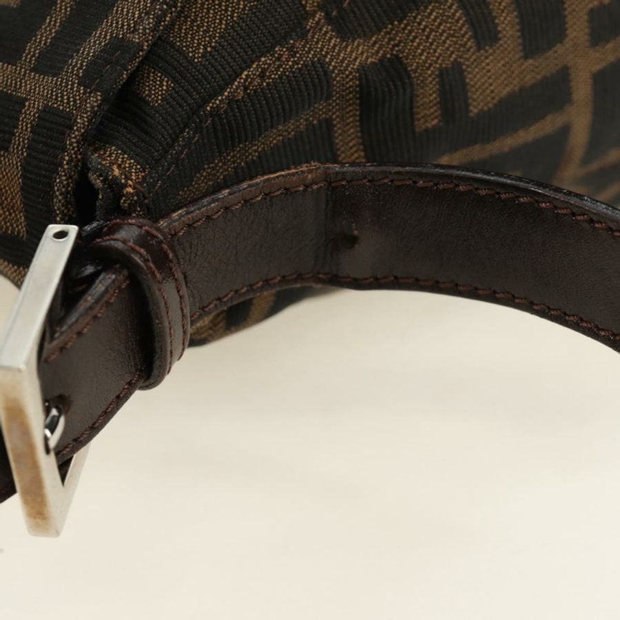 【日本直送】FENDI Zucca帆布Mamma Baguette單肩包 黑色棕色 正品 185309M-8