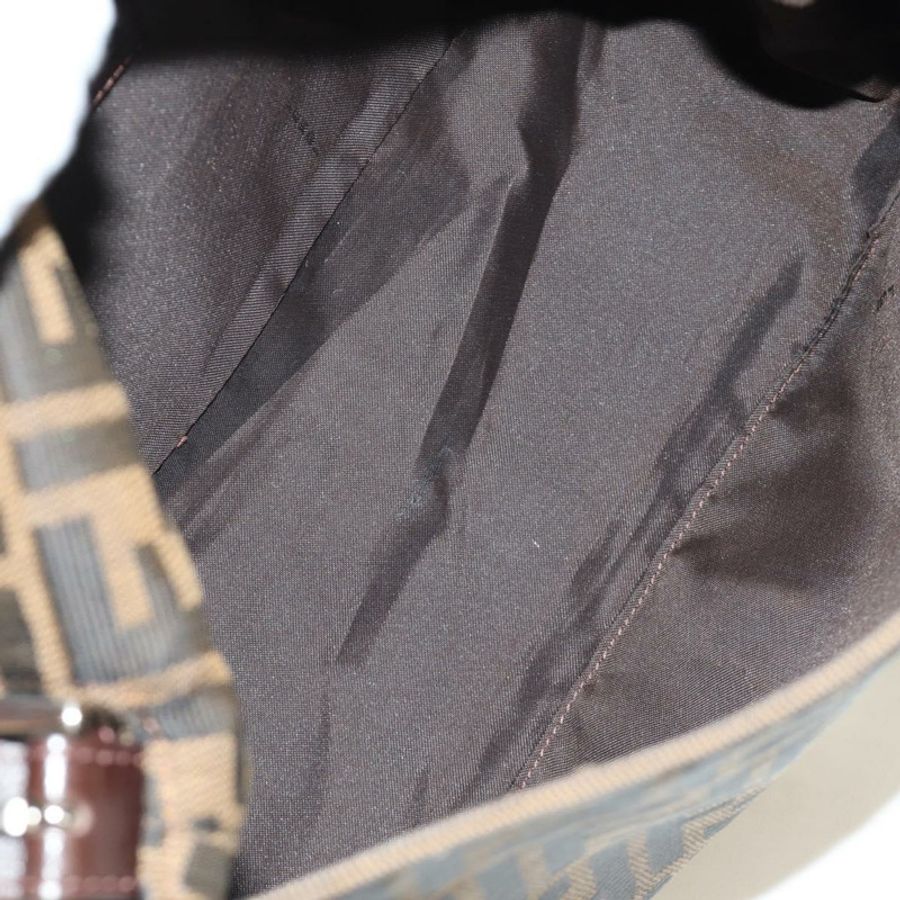 【日本直送】FENDI Zucca帆布Mamma Baguette單肩包 黑色棕色 正品 185309M-9