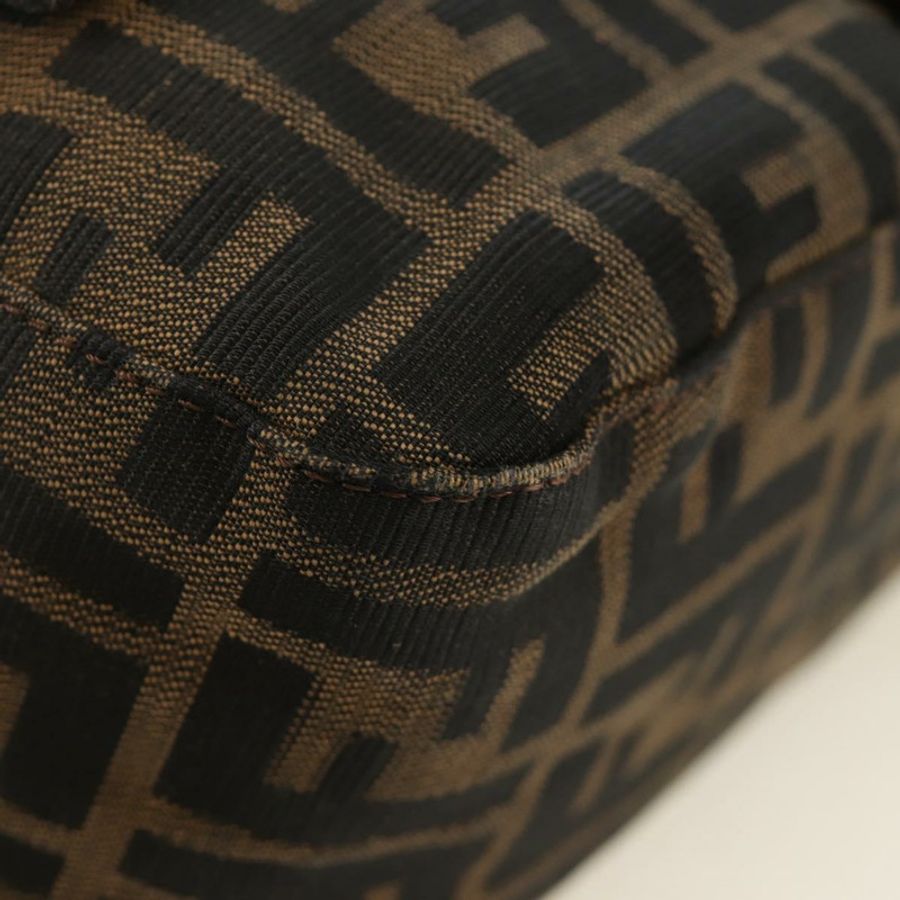【日本直送】FENDI Zucca帆布Mamma Baguette單肩包 黑色棕色 正品 185309M-15