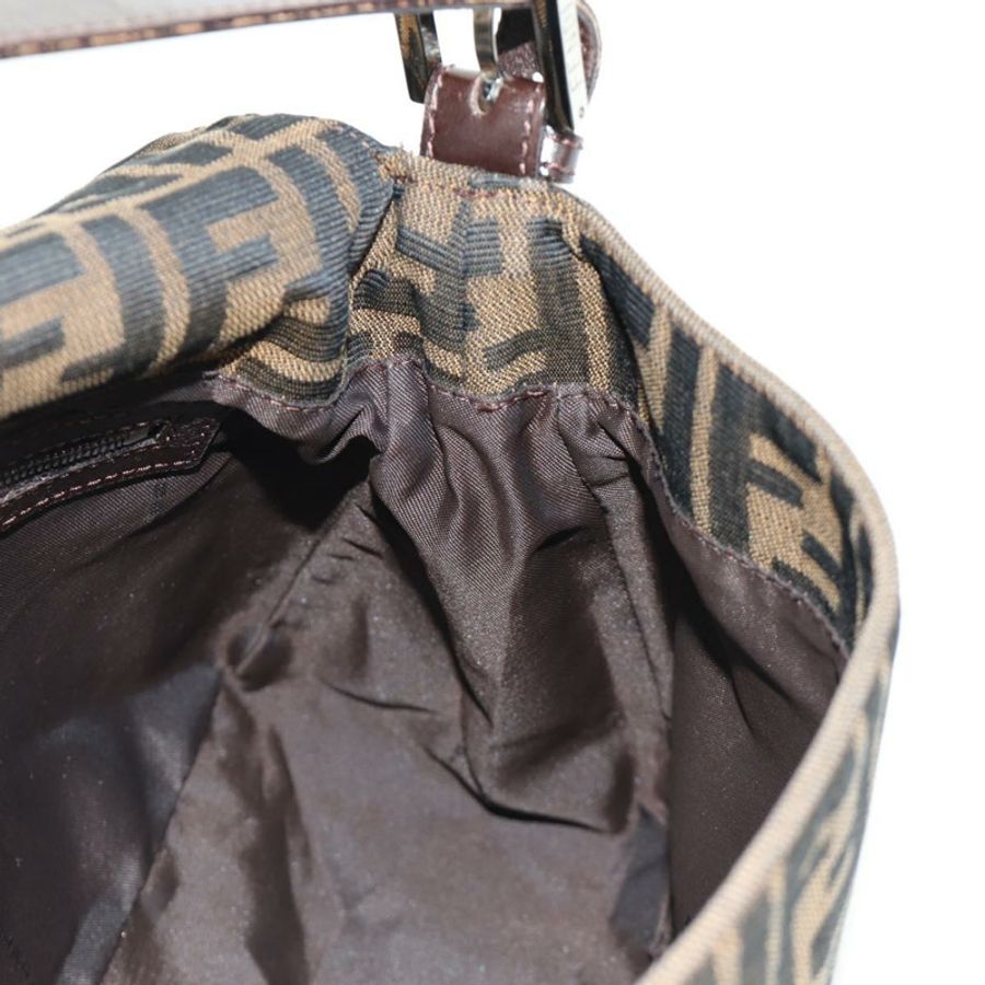 【日本直送】FENDI Zucca帆布Mamma Baguette單肩包 黑色棕色 正品 185309M-23