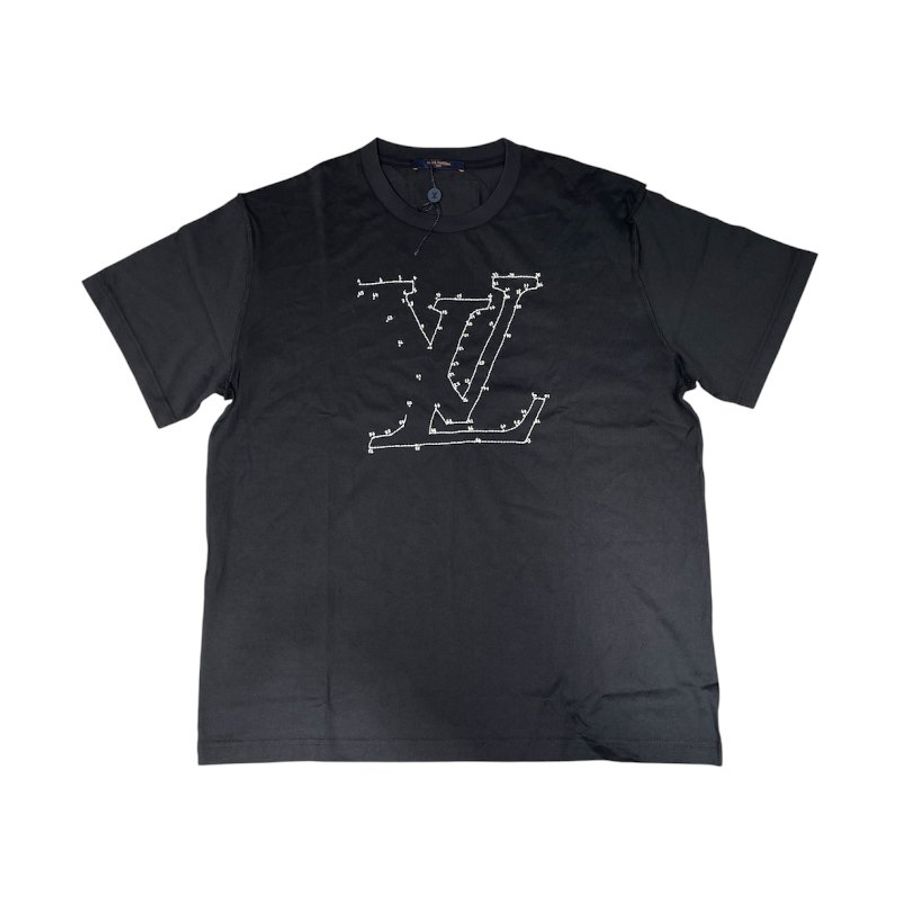 LOUIS VUITTON 路易威登 1A83R1 DOT TO DOT 短袖T恤 純棉 黑色 XL-1