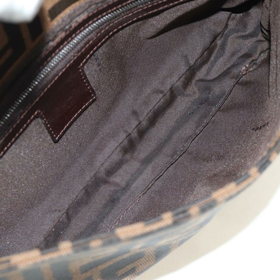 【日本直送】FENDI Zucca帆布Mamma Baguette單肩包 黑色棕色 正品 185961SAM-9
