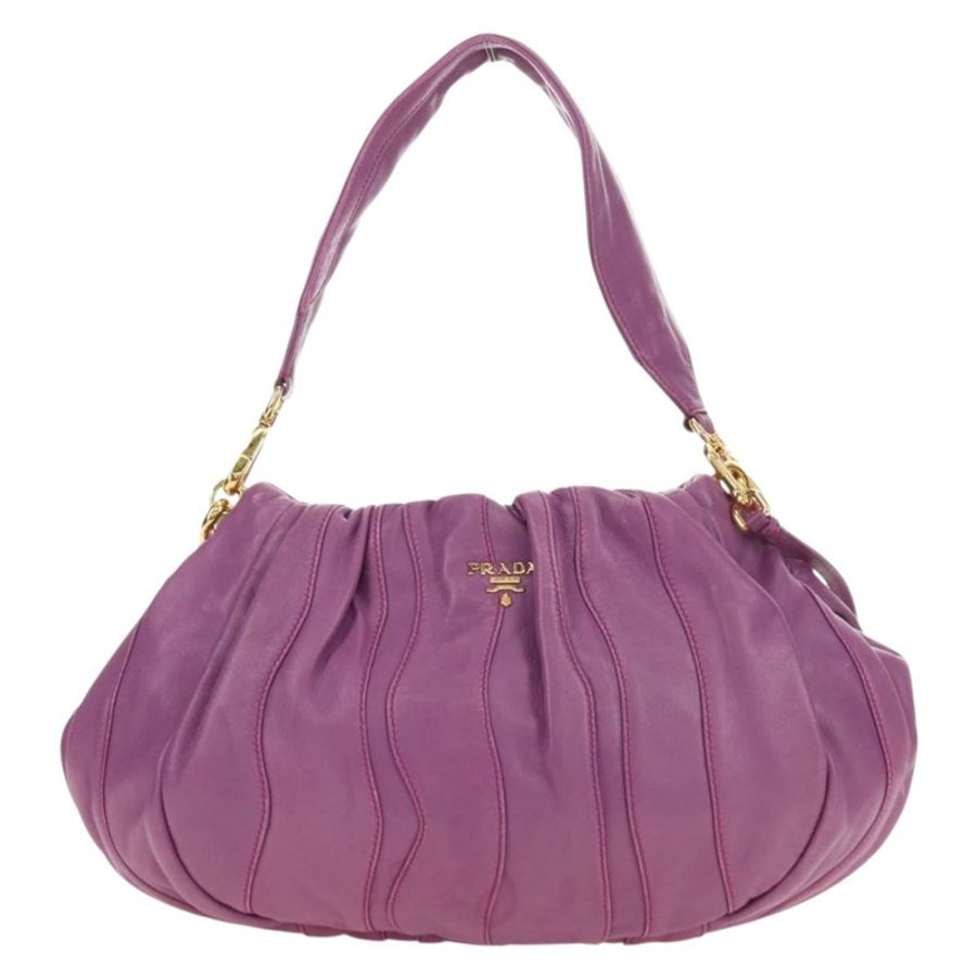 【日本直送】PRADA 紫色金色雙肩包,真皮材質,正品編號 185613M-12