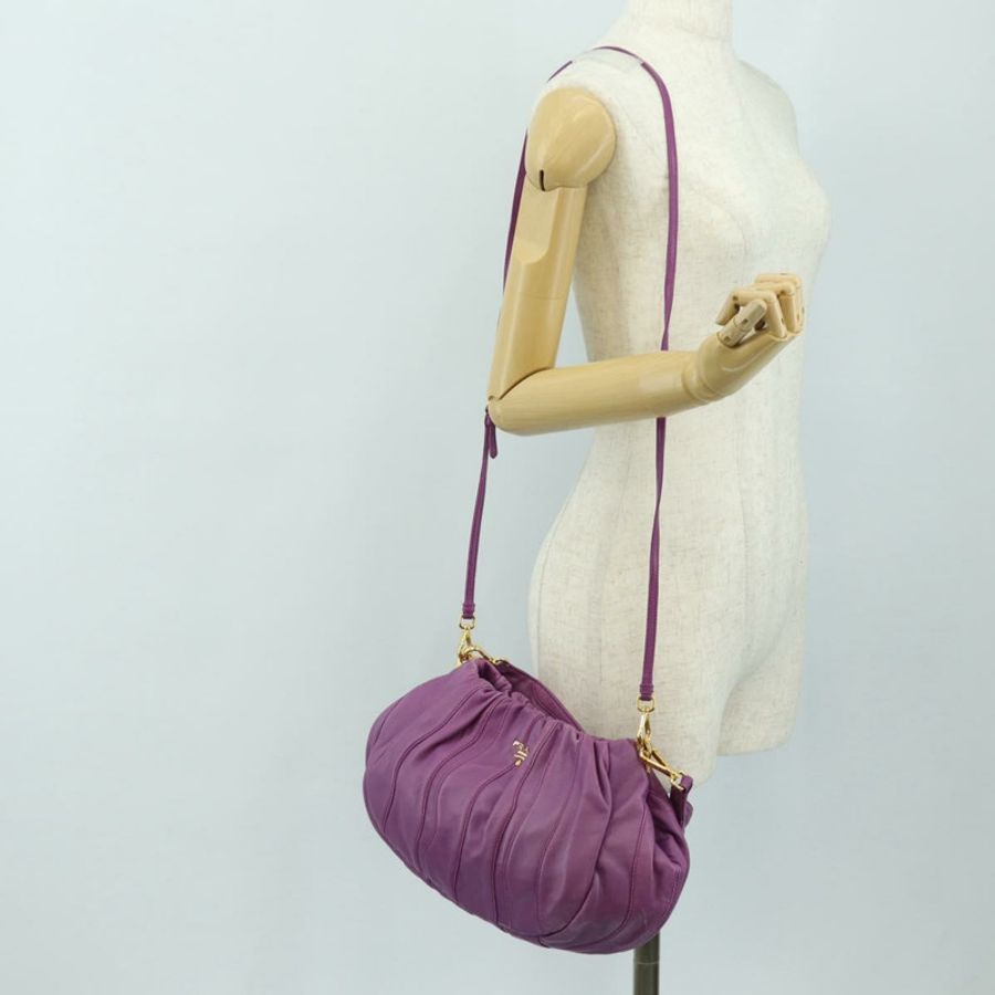 【日本直送】PRADA 紫色金色雙肩包,真皮材質,正品編號 185613M-30