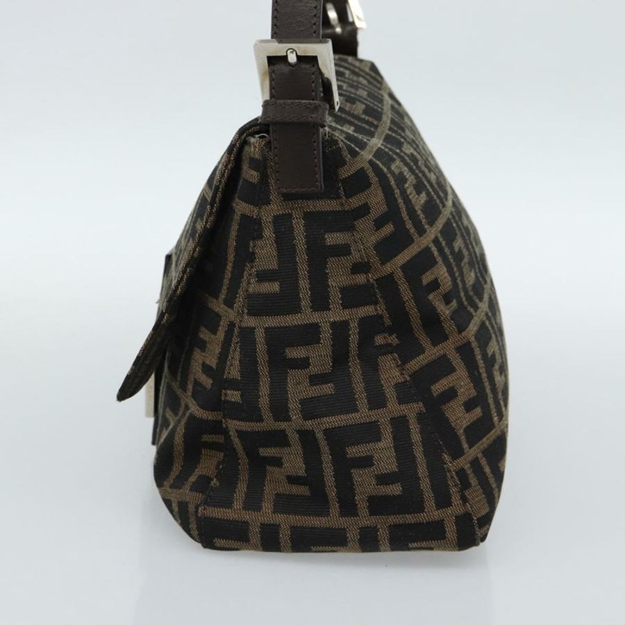 【日本直送】FENDI Zucca帆布Mamma Baguette單肩包 黑色棕色 正品 185971SAM-3