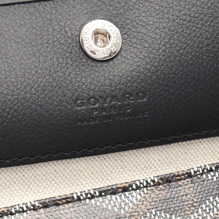 GOYARD Saint Louis PM 手提包 PVC塗層帆布皮革 黑色 白色 棕色 二手-3