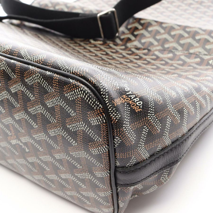 GOYARD Capetian MM 單肩包 PVC塗層帆布皮革 黑色 多色 二手-9
