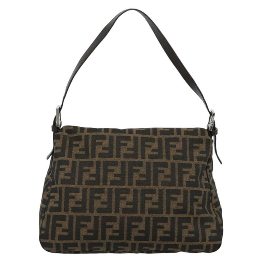 【日本直送】FENDI Zucca帆布Mamma Baguette單肩包 黑色棕色 正品 186037SAM-1