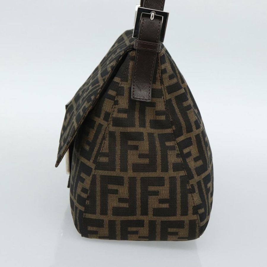 【日本直送】FENDI Zucca帆布Mamma Baguette單肩包 黑色棕色 正品 186037SAM-3