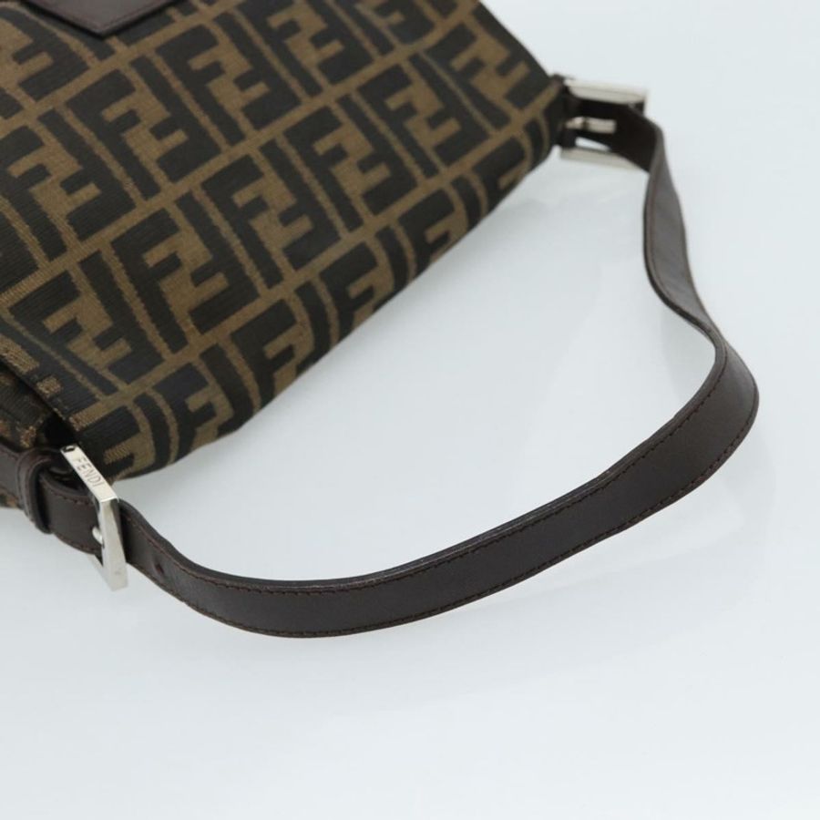 【日本直送】FENDI Zucca帆布Mamma Baguette單肩包 黑色棕色 正品 186037SAM-6