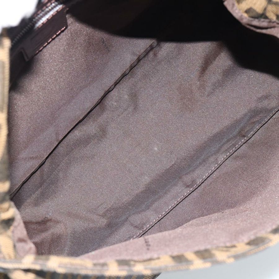 【日本直送】FENDI Zucca帆布Mamma Baguette單肩包 黑色棕色 正品 186037SAM-9