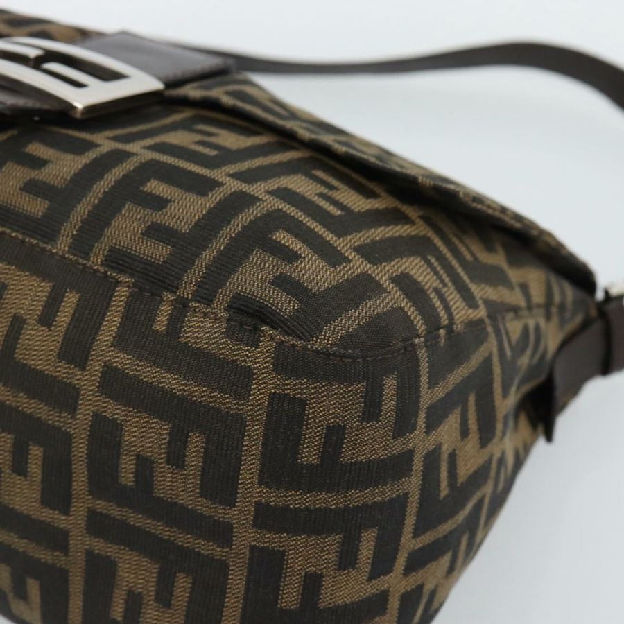 【日本直送】FENDI Zucca帆布Mamma Baguette單肩包 黑色棕色 正品 186037SAM-13