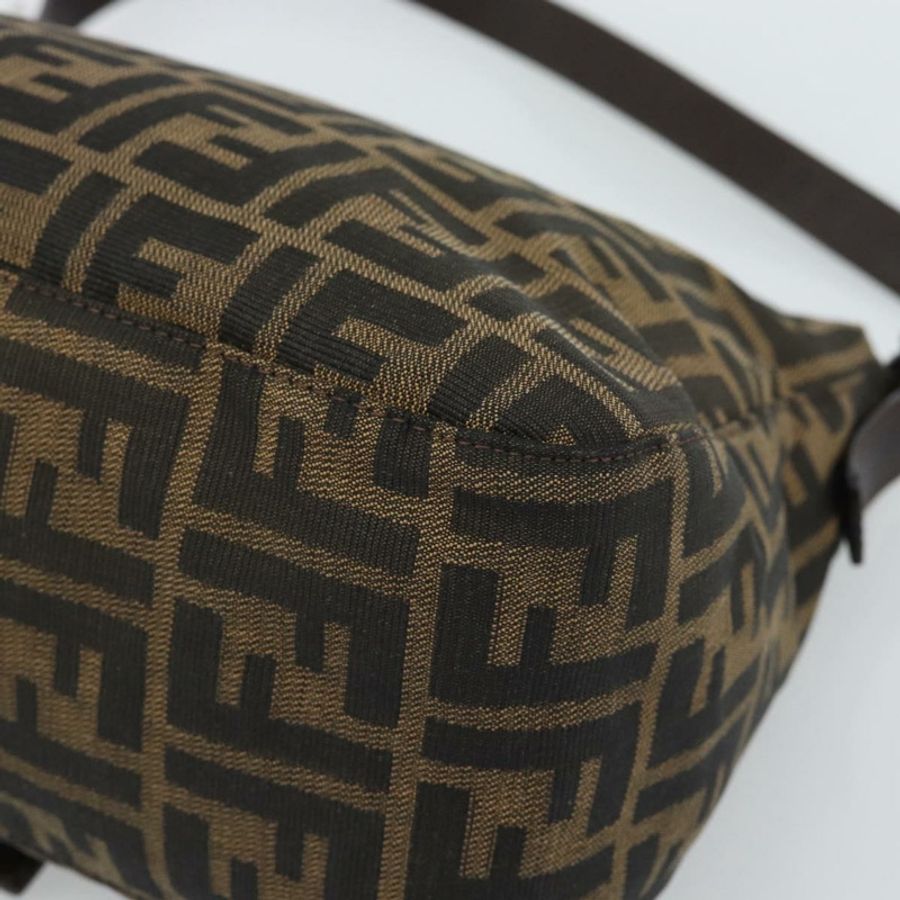 【日本直送】FENDI Zucca帆布Mamma Baguette單肩包 黑色棕色 正品 186037SAM-15