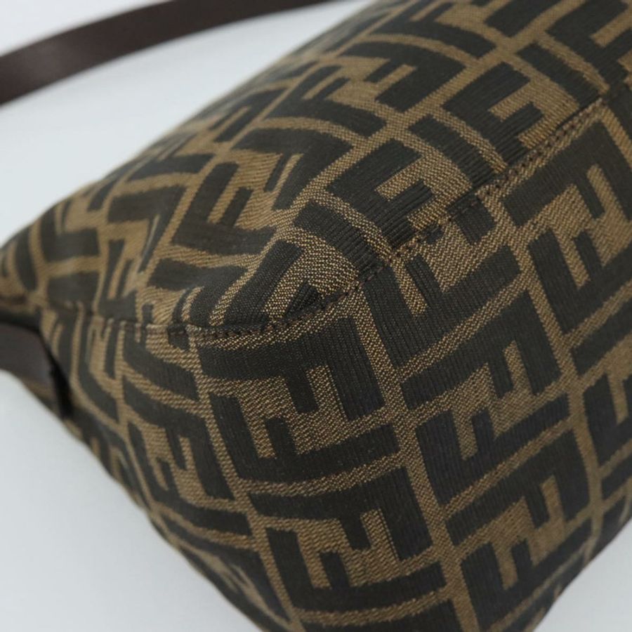 【日本直送】FENDI Zucca帆布Mamma Baguette單肩包 黑色棕色 正品 186037SAM-16