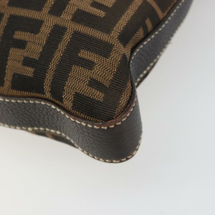 【日本直送】FENDI Zucca帆布單肩包 黑色棕色 正品 185617A-8