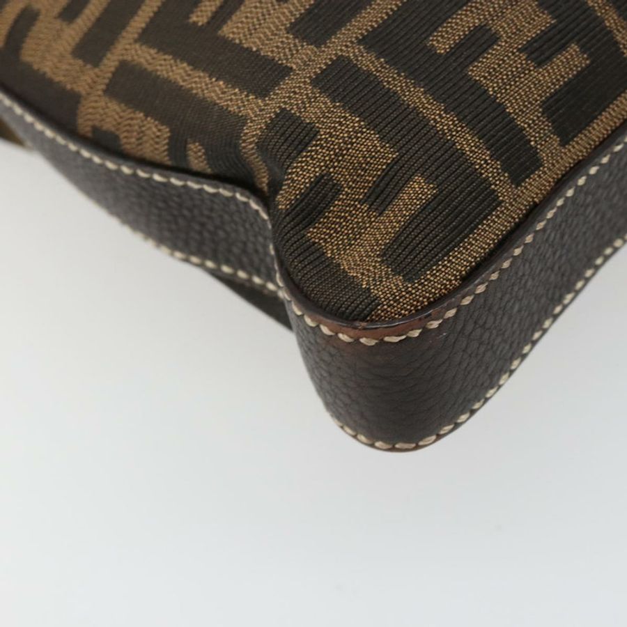 【日本直送】FENDI Zucca帆布單肩包 黑色棕色 正品 185617A-13