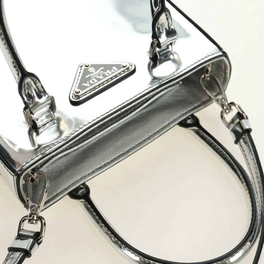 【日本直送】PRADA 漆皮雙肩包 銀色 正品 185901M-13