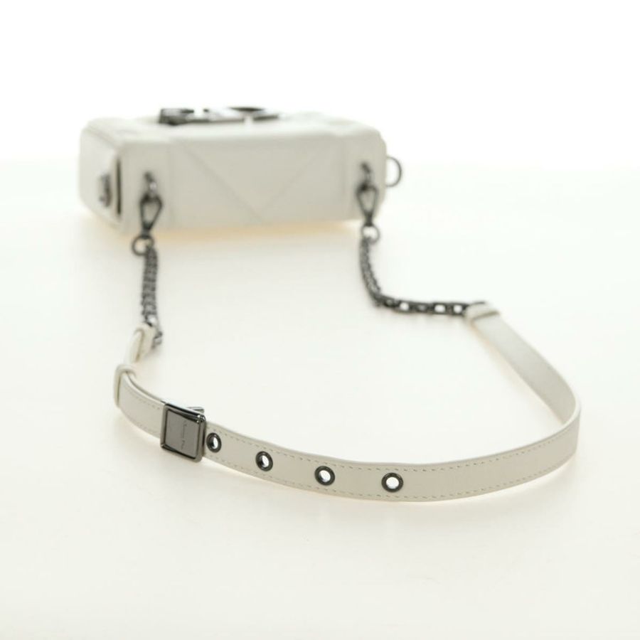 【日本直送】Christian Dior Canage Caro 單肩包,羊皮材質,白色銀色,正品,貨號 185922SM-6