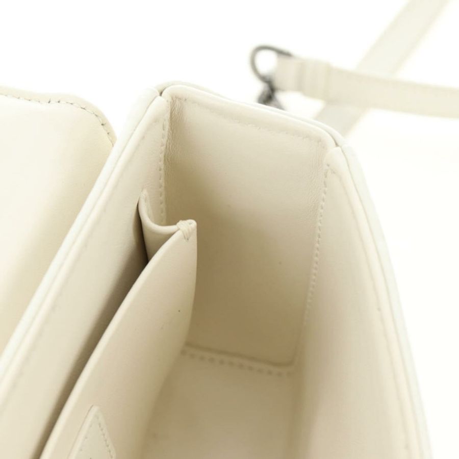 【日本直送】Christian Dior Canage Caro 單肩包,羊皮材質,白色銀色,正品,貨號 185922SM-24