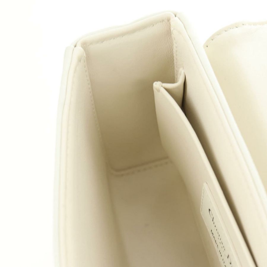 【日本直送】Christian Dior Canage Caro 單肩包,羊皮材質,白色銀色,正品,貨號 185922SM-25
