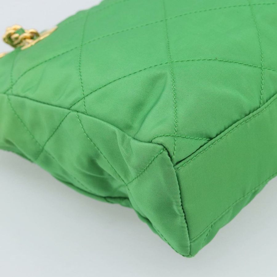 【日本直送】PRADA 尼龍鏈條單肩包 綠色 金色 正品 186013A-16