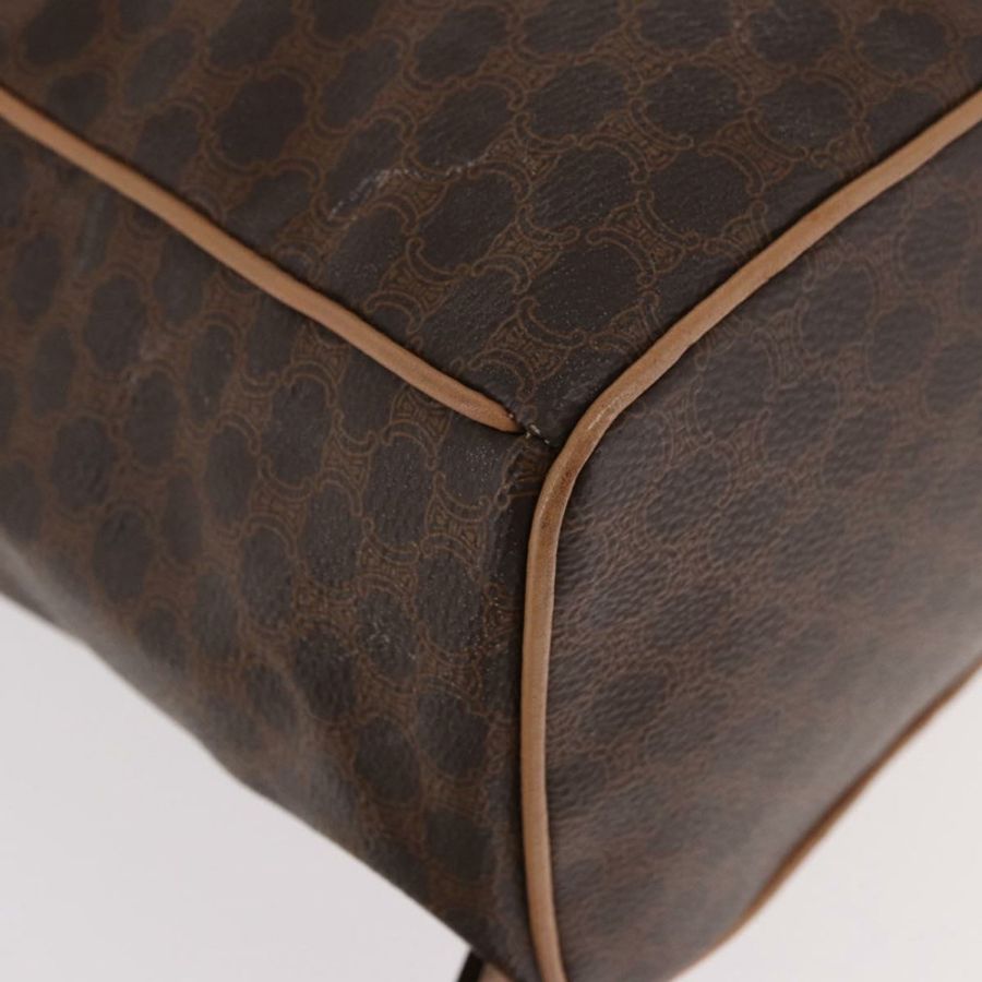 【日本直送】CELINE Macadam帆布雙肩包 PVC皮革 棕色 金色 正品 186101A-15