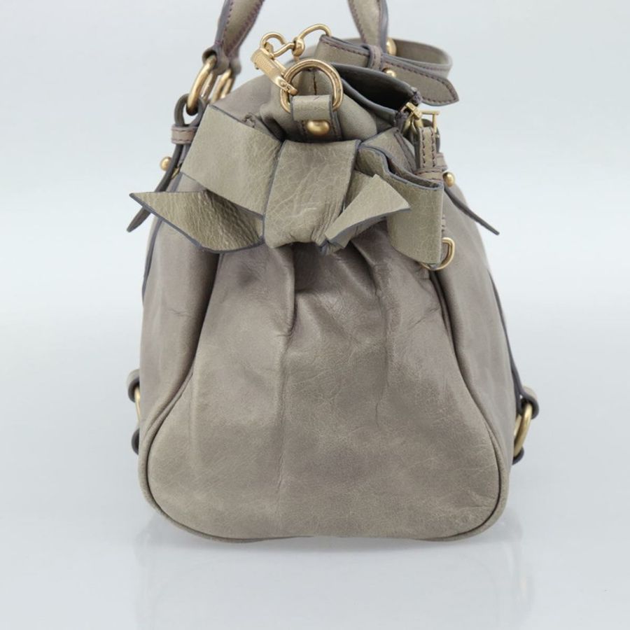 【日本直送】Miu Miu Ribbon 手提包 皮革 2way 紫金 正品 186822V-2