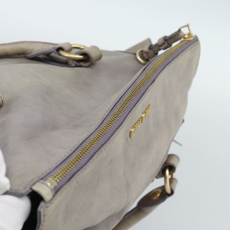 【日本直送】Miu Miu Ribbon 手提包 皮革 2way 紫金 正品 186822V-6