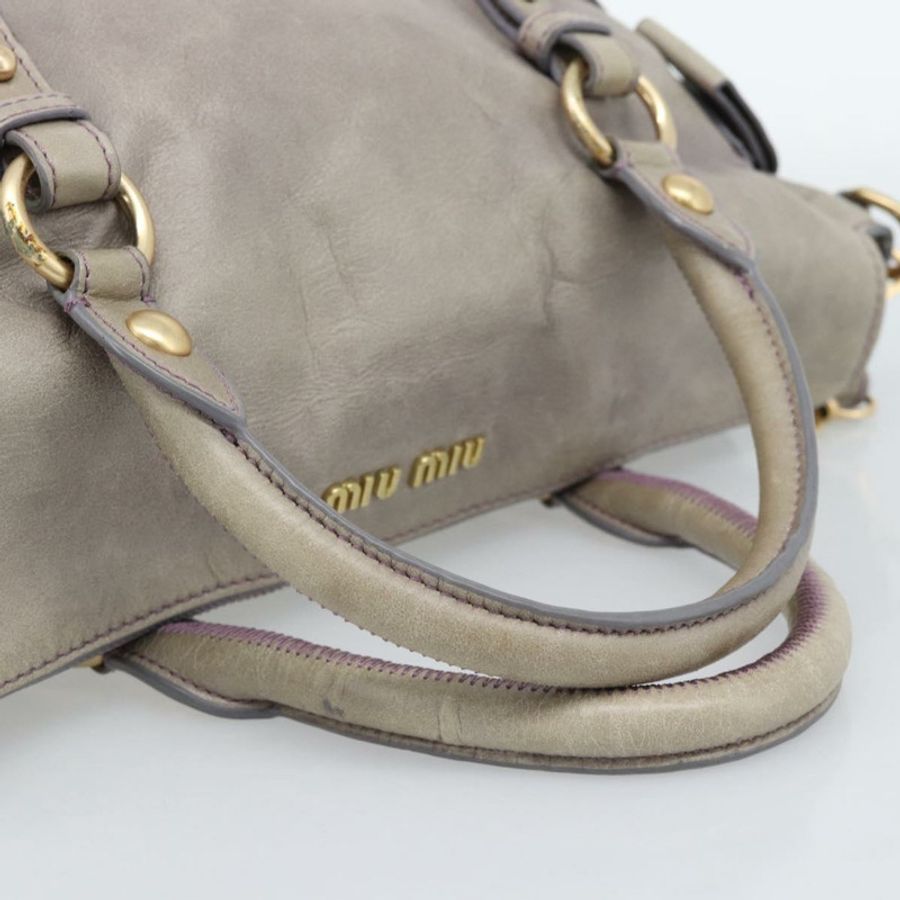 【日本直送】Miu Miu Ribbon 手提包 皮革 2way 紫金 正品 186822V-7
