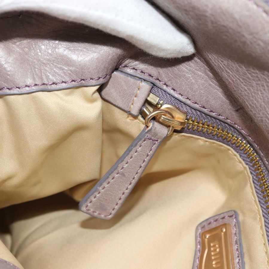 【日本直送】Miu Miu Ribbon 手提包 皮革 2way 紫金 正品 186822V-23