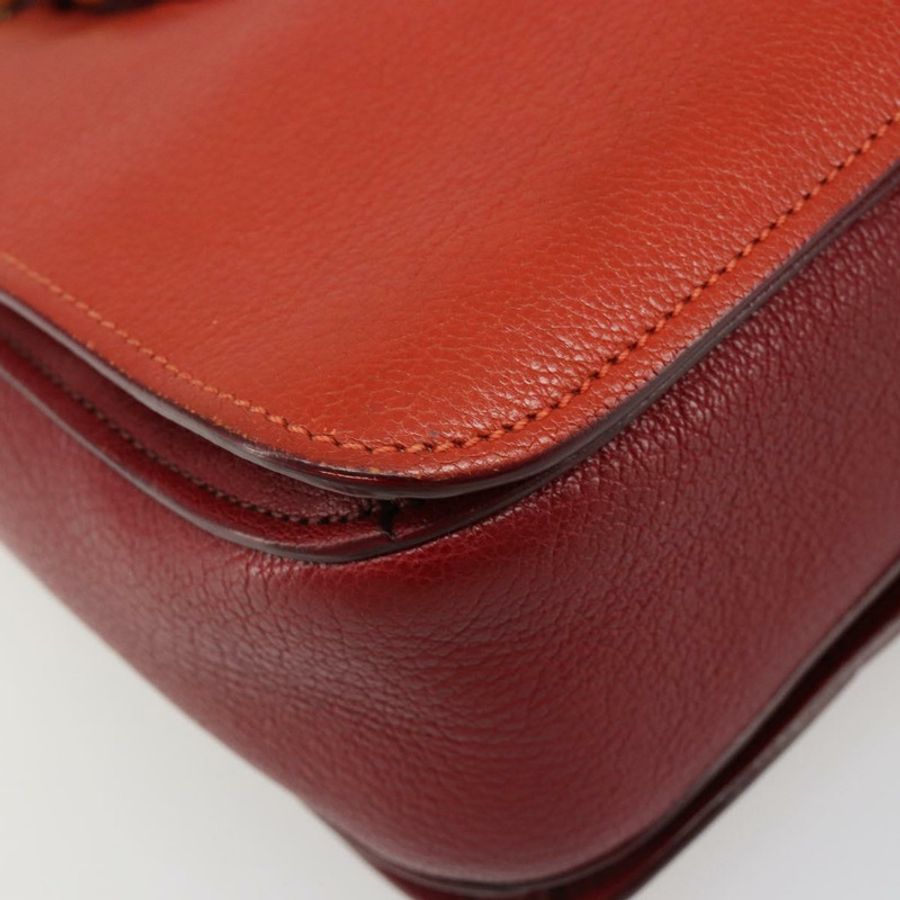 【日本直送】Miu Miu Ready Lock 手袋 皮革 2way 橙紅金配色 Auth am11916A-15