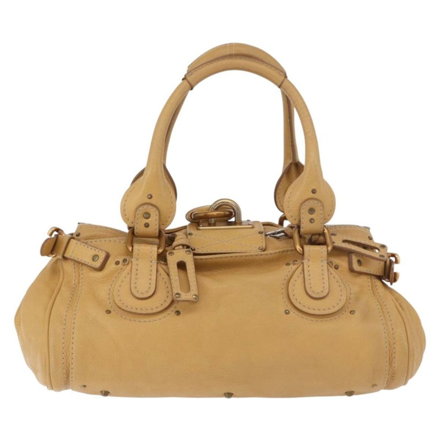 【日本直送】Chloe Paddington 手提包 皮革 米色 金 銀色 正品 am11920V-1