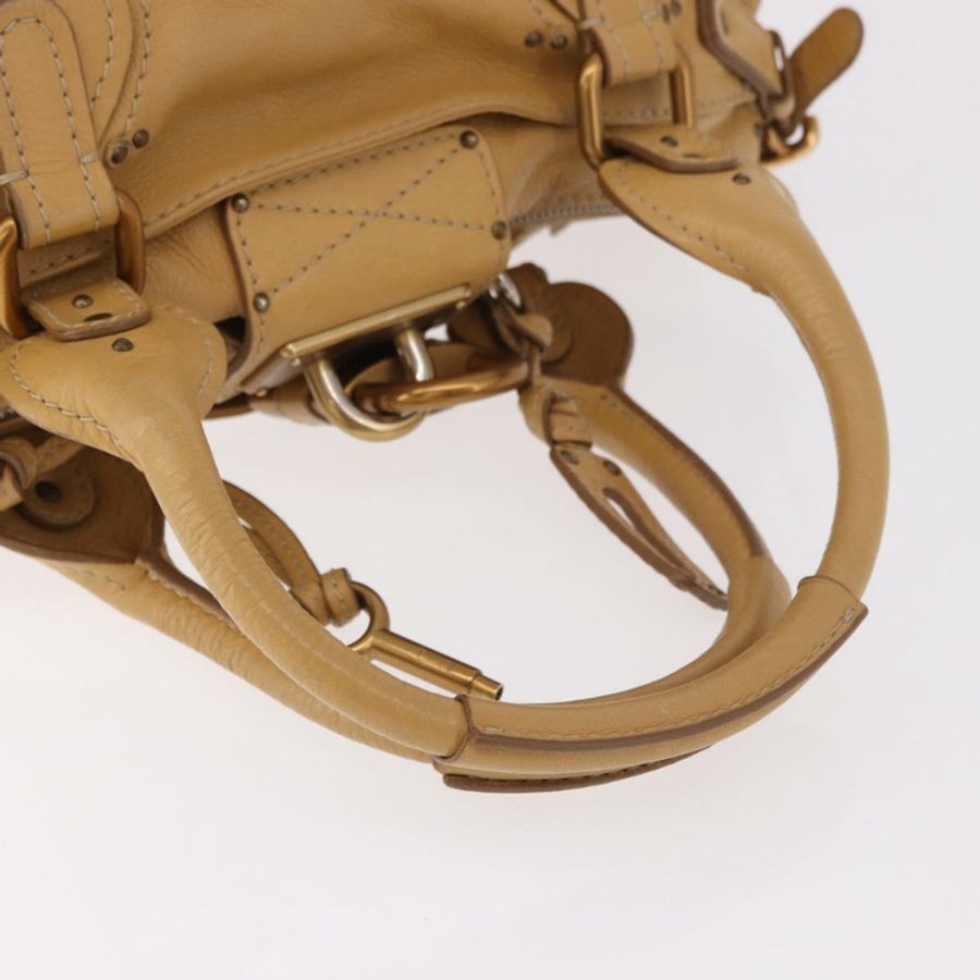 【日本直送】Chloe Paddington 手提包 皮革 米色 金 銀色 正品 am11920V-6