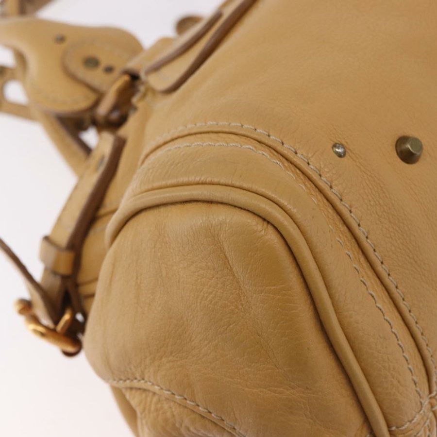 【日本直送】Chloe Paddington 手提包 皮革 米色 金 銀色 正品 am11920V-7
