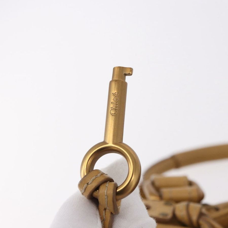 【日本直送】Chloe Paddington 手提包 皮革 米色 金 銀色 正品 am11920V-8