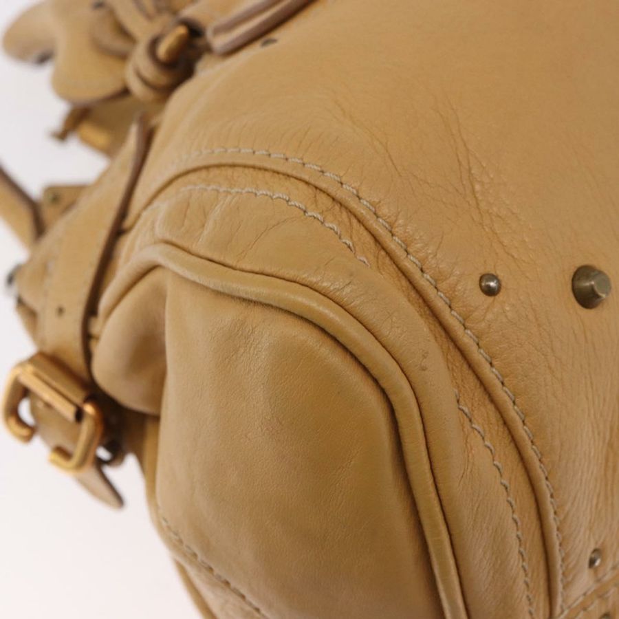 【日本直送】Chloe Paddington 手提包 皮革 米色 金 銀色 正品 am11920V-15