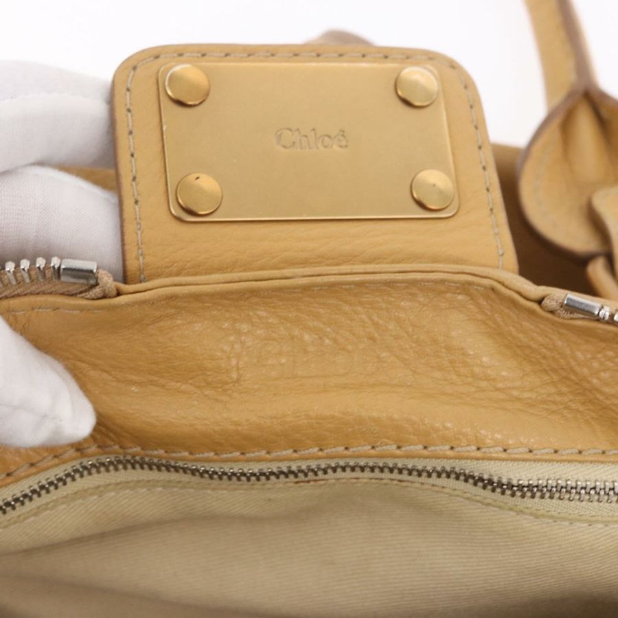 【日本直送】Chloe Paddington 手提包 皮革 米色 金 銀色 正品 am11920V-20